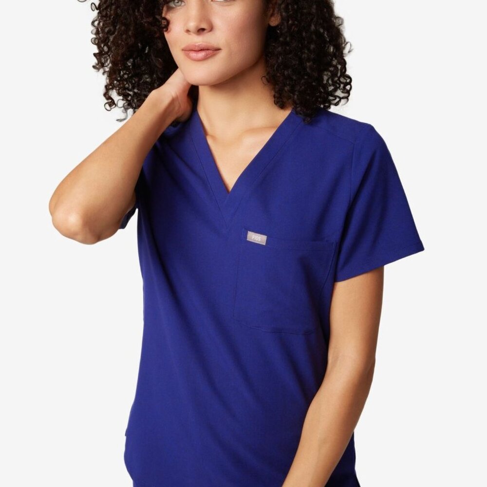 Figs Catarina Scrub Top - Deep Royal Blue
